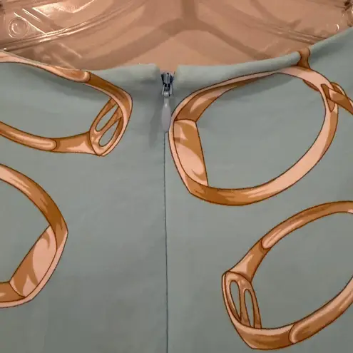 J. McLaughlin Sophia Catalina Cloth Sheath Dress Womens Large Blue Career Preppy