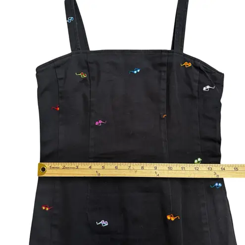 Rafaella Vintage Little Black Dress Y2K Unique Embroidered Colorful Sunglasses M