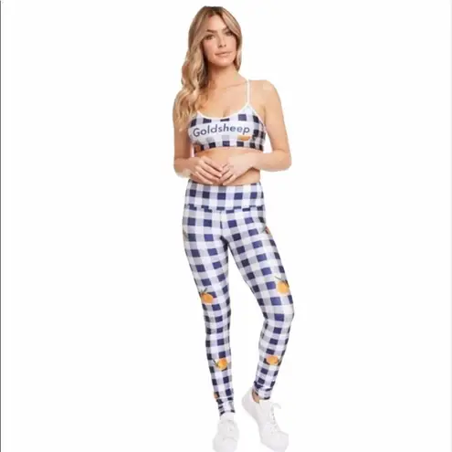 nwt Goldsheep citrus gingham leggings sz xs Blue