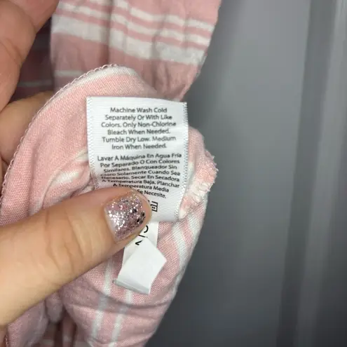 Pink and White Striped Crop Top Size M