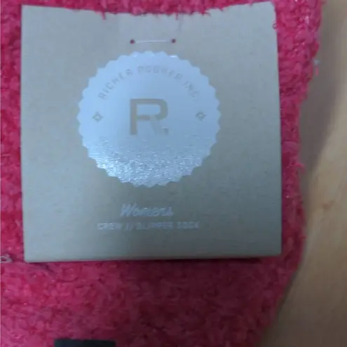 Richer Poorer Pink Hope Slipper Crew Socks Barbiecore Sticky - Size US 5-10