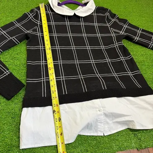 Valerie Stevens Valerie Steven Women M Casual Plaid Office Sweater Layered Preppy Long Sleeve