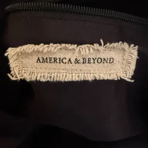 America & Beyond Midnight Butterflies Beaded Tote bag. Black