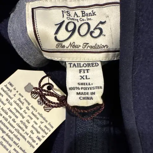 Jos. A. Bank Vest Men XL Navy Blue 1905 Full Zip Fleece Pocket Tailored Fit New