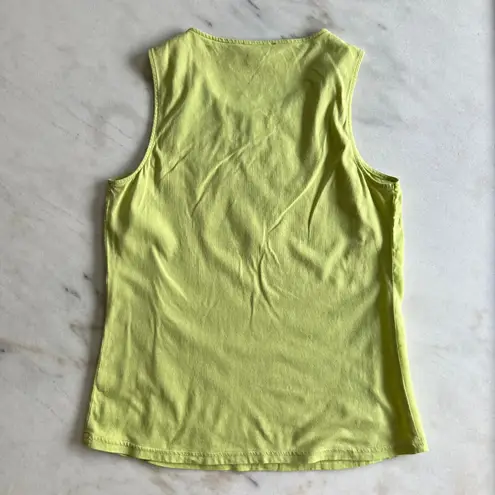 Coldwater Creek XS Sleeveless Top Green Crochet Neckline Casual Tank