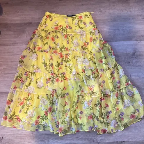 Ralph Lauren  Floral Print Maxi Skirt sz L