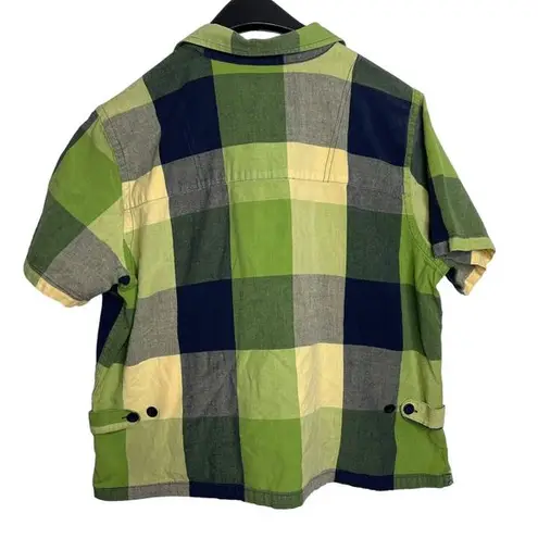 Christopher & Banks Christopher Banks Green Plaid Button Up 100% Cotton Shirt Adult Size L