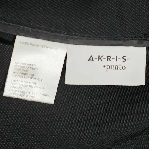 Akris Punto Wide Leg Textured Wool Pants Trousers Black Size 4