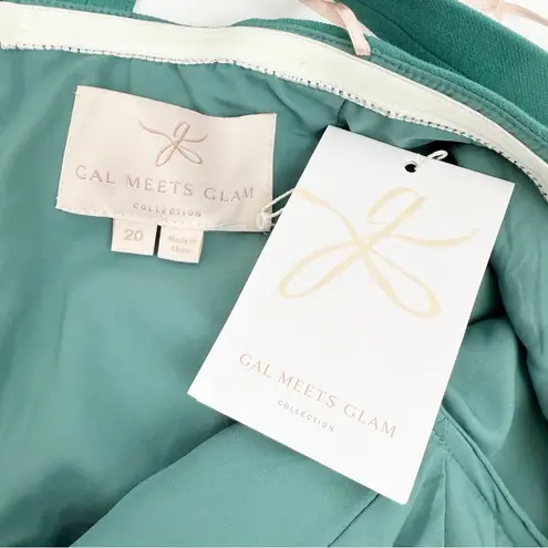 Gal Meets Glam Collection Nicole Sweetheart Square Neck Jumpsuit Green Wide Leg