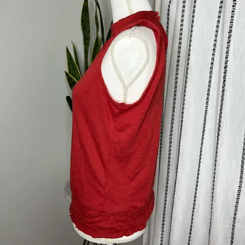 🌻Tempted Sleeveless Mockneck Burnt Orange Top Sz L Size L