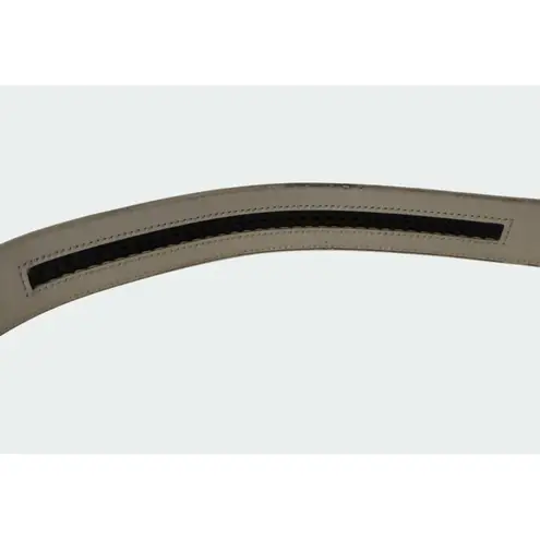 Falari Automatic Ratchet Belt Size Medium Adjustable Buckle Gray Leather Strap