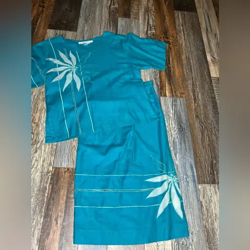 Vintage Michael Alexander shirt and skirt set size medium Blue