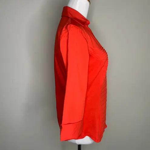 Fitted Zac & Rachel Red Button Up Blouse Sz Small