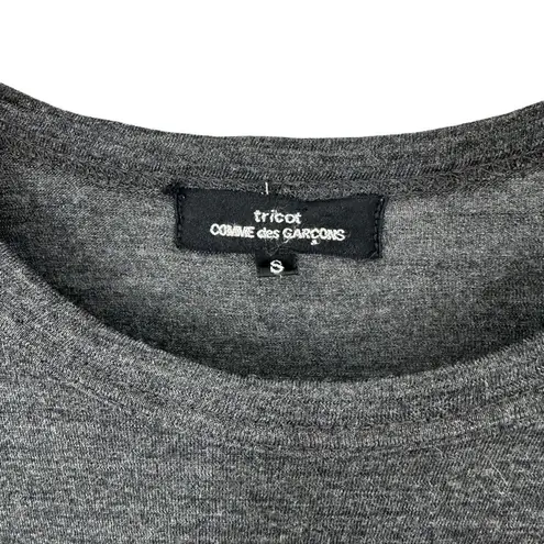 Comme des Garcons Tricot Charcoal Gray Wool Jersey Midi Dress Size Small