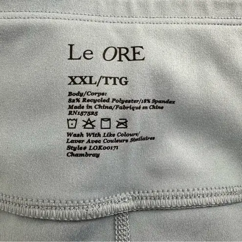 Le Ore Andria Bike Shorts in Chambray size XXL Blue Stretch NWT