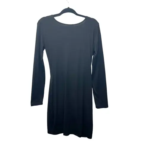 Justify Long Sleeve Pullover Twisted Front Black Dress Juniors Sz Large Stretch