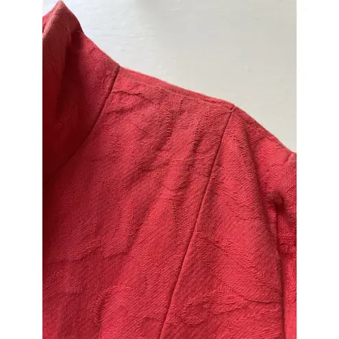 Desigual Long Trench Coat L Red Cotton Tapestry Baroque Fairy Artsy Renaissance