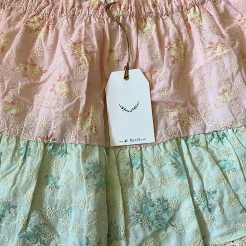 Free The Roses  Color Block Eyelet Trim Detail Mini Skirt Women’s size Medium