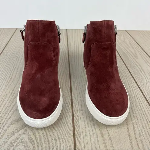 Gentle Souls Carter Suede High Top Zipper Sneakers US8.5 Plumberry Leather $159