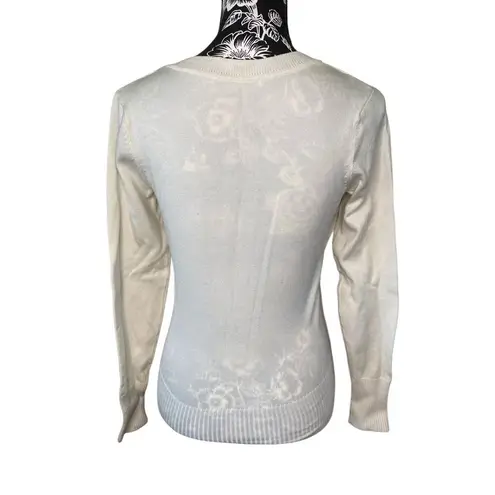 Knit Pullover Sweater Lace Panel Winter School Workwear Office Lightweight Size M