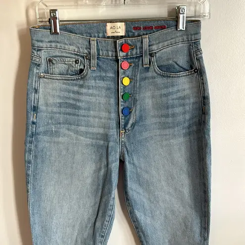 Alice + Olivia A.O.L.A.  Rainbow Button Fly Jeans