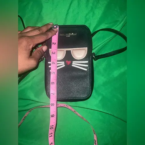 Karl Lagerfeld Black and Pink Cat Maybelle Crossbody Bag