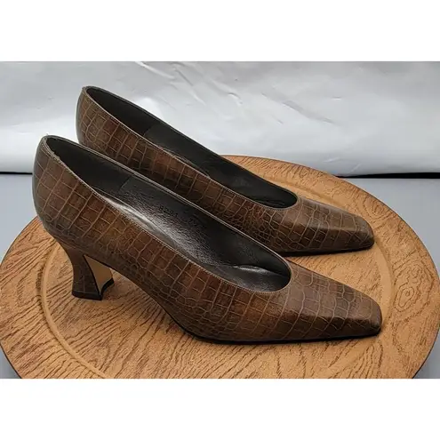Margaret Jerrold Heels Pumps 1980's S 7.5 Crocodile Leather Spain NWOB Vintage Size undefined