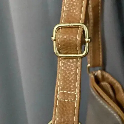 STONE & CO TAUPE BROWN LEATHER BLEND PURSE ADJUSTABLE STRAP MULTI POCKETS CLEAN Tan