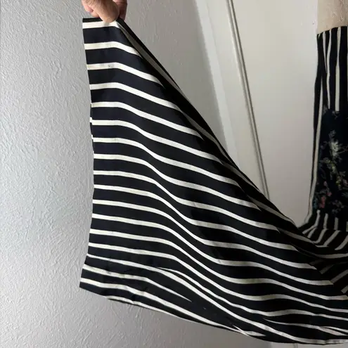 Jeffrey & Dara by Linda Hutley vintage black & white striped floral jumpsuit M/L Size M