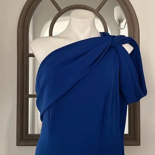 Tadashi Shoji Asymmetrically Pleated Formal Gown, Mystic Blue, Size XL EXCELLENT