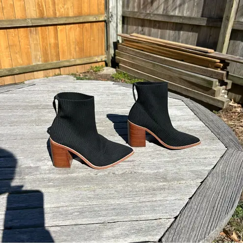 Steven By Steve Madden Nara Stacked Heel Sock Bootie in Black Size 5.5 - Image 2