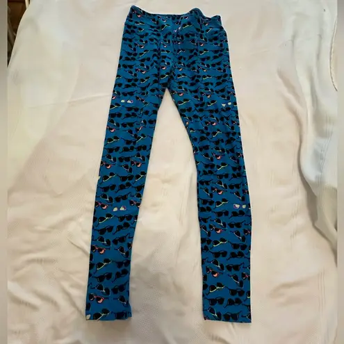 LuLaRoe  Blue Leggings with Sunglasses Print