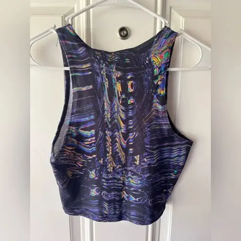 Nike  Sportswear Swirl Print Tight Fitted Cropped Tank Top Womens Size XS