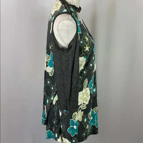 Sun & Moon NWOT floral cold should blouse w/choker Green Size M