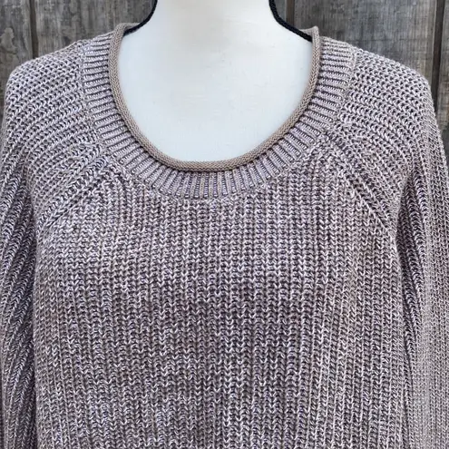 Ellen Tracy Tan Hi Low Knitted Crewneck Sweater Size XXL