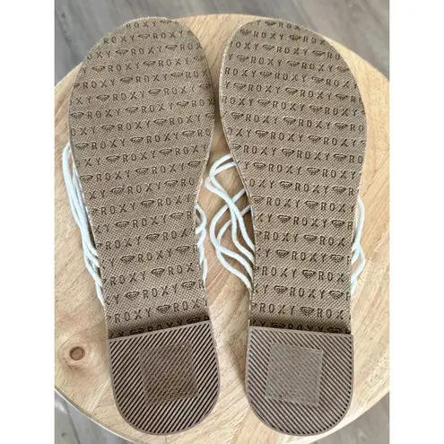 Roxy  womens white Gold slip on comfort aztec sandals Flip Flops size 10 Tribal - Image 4