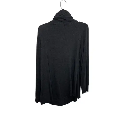 Soft Surroundings Cowl Neck Tunic Sweater Dark Gray Sweatshirt Drawstring XL