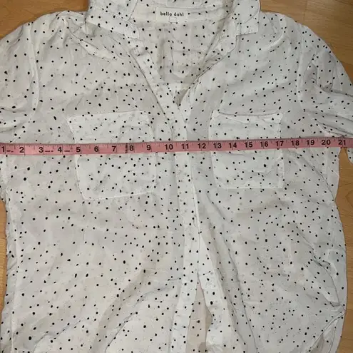 Bella Dahl Casual Long Sleeve Button Down Polka Dot Hipster Shirt size Medium
