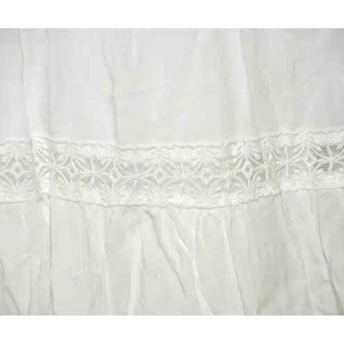 Paper Crane Cute White Casual Lace Tiered Mini Dress Size S V-Neck Short Sleeve