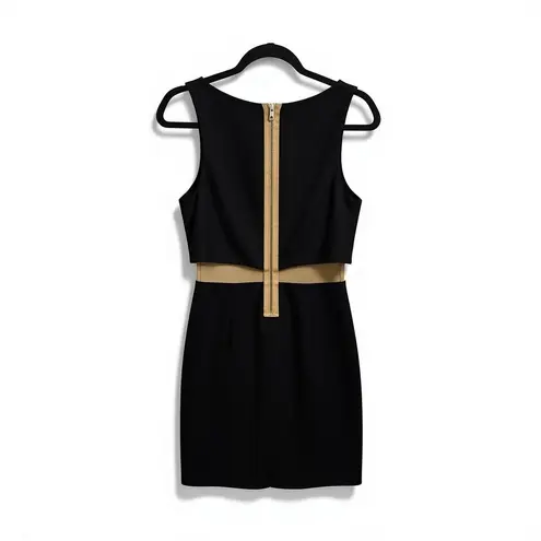 Bailey44 Women's Bodycon Sheath Dress M Black Mesh Waist Illusion Exposed Zip