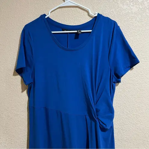 H by Halston blue short sleeve tee shirt maxi dress M