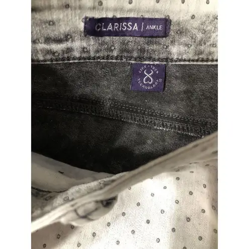 NYDJ Women's Size 12 Jeans Clarissa Ankle Gray Polka Dot Glitter