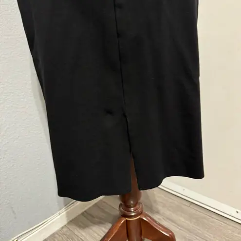 Virtue Women Elegant Black Pencil Stretchy Business Casual Skirt Size 8