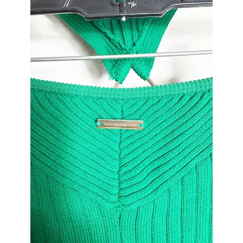 Maniere De Voir Manière De Voir Knitted Backless Jumpsuit Size XS Green Cocktail Resortwear