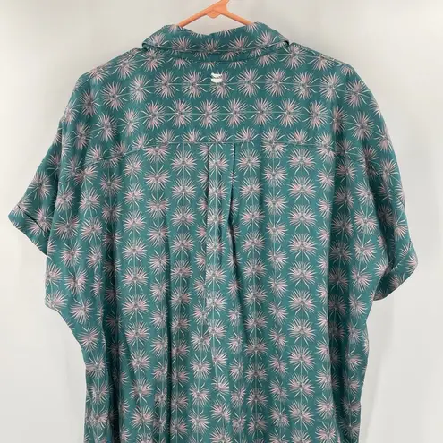 JETTY Shirt Dress Large Atlantis Tunic Beach Coverup Travel Resort Vacation Surf Green