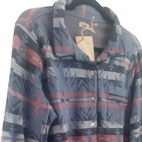 Faherty x Good Feather Sunset Star Shirt Button-Up size large cotton NWT