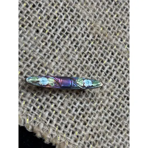 Antique Art Nouveau Bar Brooch Pin With Floral Motif