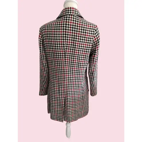 DAVID BROOKS Red Black Houndstooth Coat Jacket Size 6