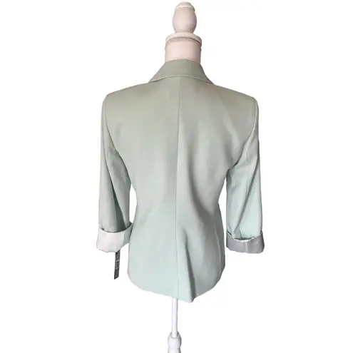 NWT Tahari ASL Blazer Womens Size 4 Mint Cienna Classic Structured 3/4 Roll Cuff Green