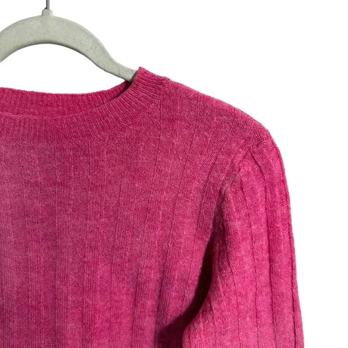 Divided H&M  Women's Sz S Pink Crewneck Wool Alpaca Blend Pullover Ribbed Sweater